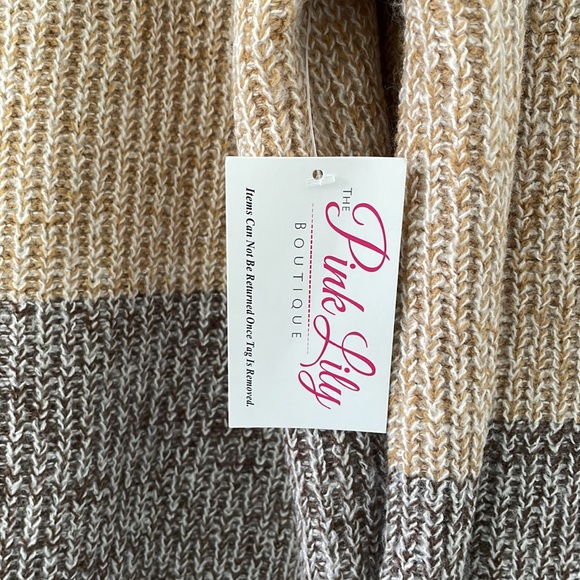 Pink Lily Balloon Sleeve Block Sweater - Picture 3 of 5